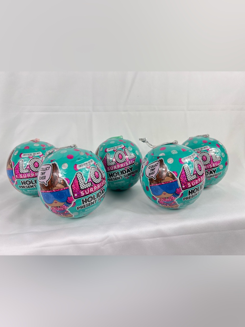 (5) L.O.L. Surprise! Holiday Present Ornaments - Unopened Brand New
